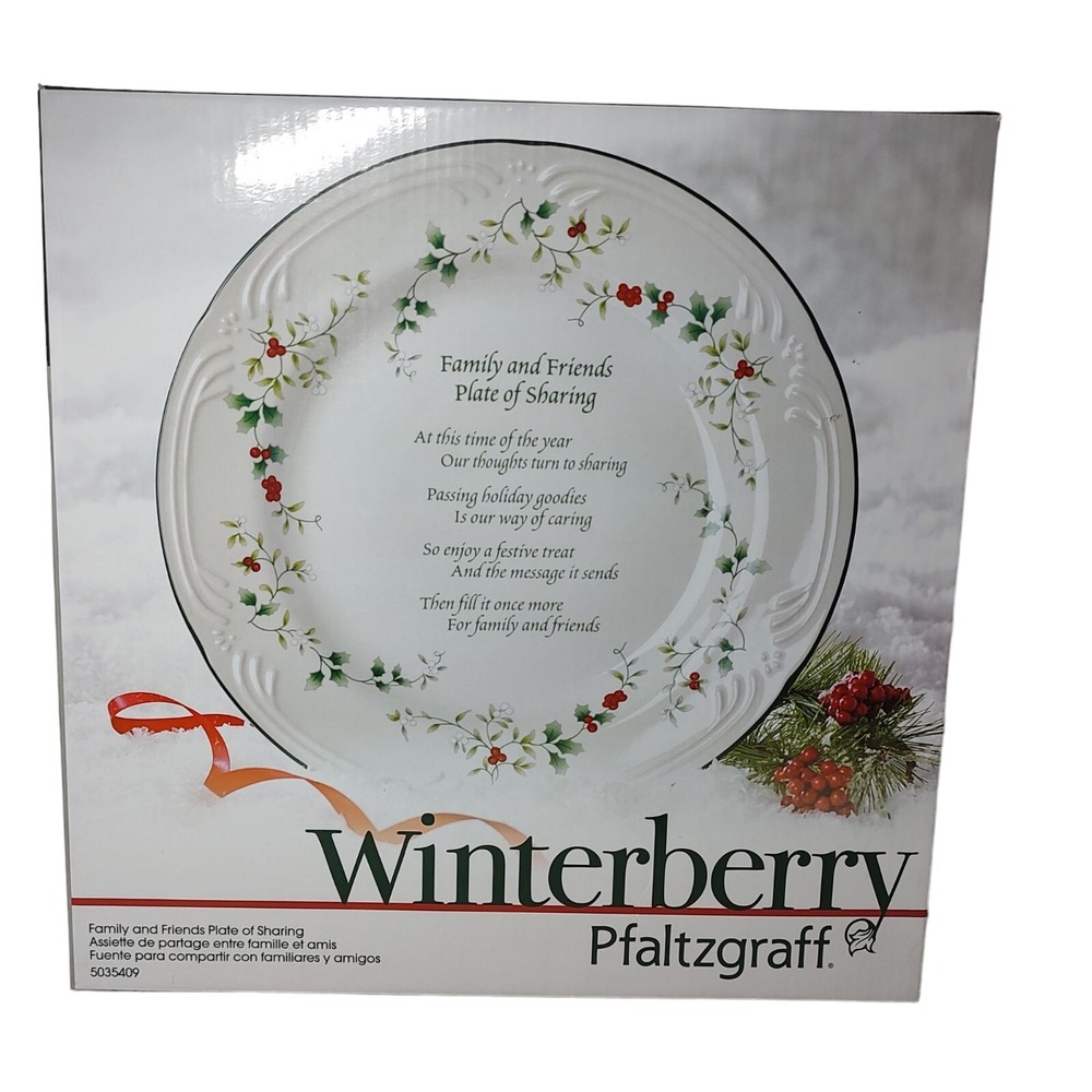 Pfaltzgraff Plate Of Sharing Platter Winterberry Christmas Family‎ Friends Box